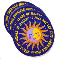 Image 2 of Whimsy Horrible World Glitter Sticker