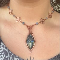 Image 1 of RHEA- Copper labradorite necklace + earrings