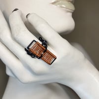 FIRE | Loom Ring with Chain Band