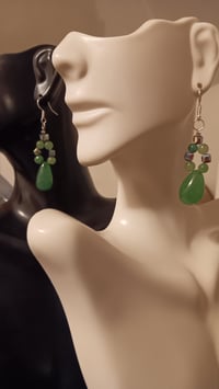 Image 6 of EMERALD TEARDROP AND BEADS WITH HEMATITE CUBES