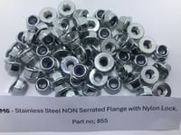 Image 3 of M6 S/S Nylon Locking Nut with Flange - #855 - 10