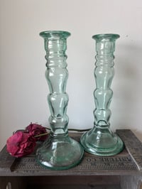 Image 1 of Recycled Glass Tapered Candle Stems 