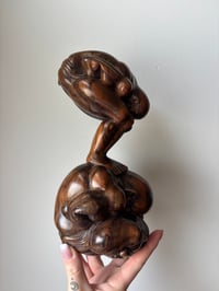 Image 1 of Vintage Wood Weeping Buddha 
