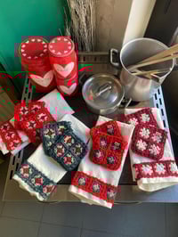 SET COOKING - 2 pot holders with tea towel 