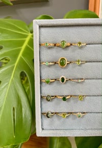 Image 2 of Ethereal Green Gold Crystal Rings