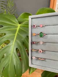 Image 3 of Mixed Aurora Rose Gold Crystal Rings