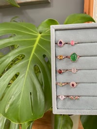 Image 4 of Mixed Aurora Rose Gold Crystal Rings