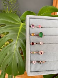 Image 5 of Mixed Aurora Rose Gold Crystal Rings