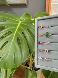 Image 6 of Mixed Aurora Rose Gold Crystal Rings
