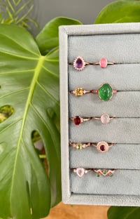 Image 2 of Mixed Aurora Rose Gold Crystal Rings