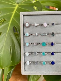 Image 2 of Sea Blue Crystal Rings