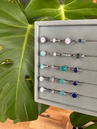 Image 3 of Sea Blue Crystal Rings