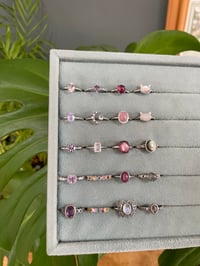 Image 3 of August Pink Crystal Rings
