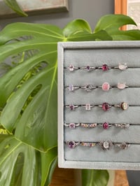 Image 5 of August Pink Crystal Rings