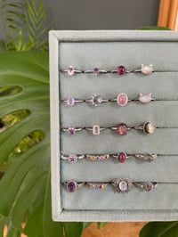Image 2 of August Pink Crystal Rings