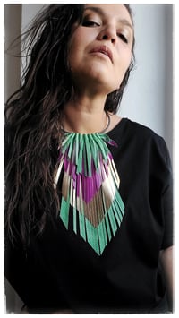 Image 8 of Collana in pelle artigianale CROW SMALL - Tropicana
