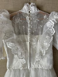 Image 4 of Vintage 70s 80s wedding dress with basque waist