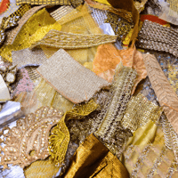 Image 5 of Metallic Fabric Snippets - Lace, Satin & Sari Trim