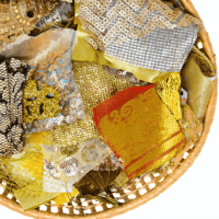 Image 4 of Metallic Fabric Snippets - Lace, Satin & Sari Trim