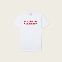 Maglietta Bianca Logo Stencil Rosso
