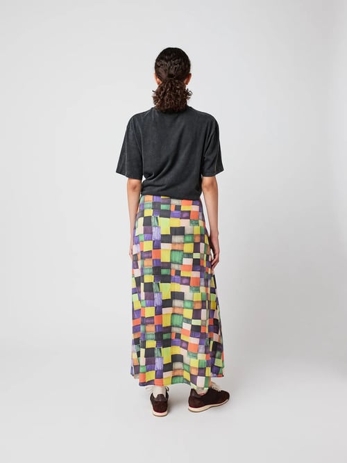 Image of 2-Falda modal estampado Rainbow Plaid