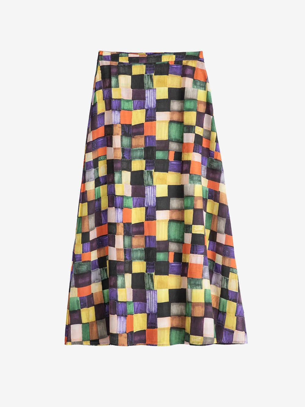 Image of 2-Falda modal estampado Rainbow Plaid