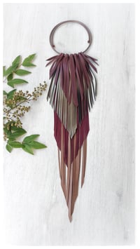 Image 1 of Collana in pelle artigianale CROW KING - Bordeaux