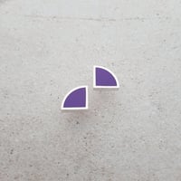 Image 1 of Small New Quarter Studs in Aubergine Purple