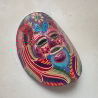 Image 2 of Masque mexicain vintage en terre cuite peint à la main – Années 70 - 80