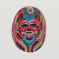 Image 1 of Masque mexicain vintage en terre cuite peint à la main – Années 70 - 80