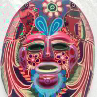 Image 5 of Masque mexicain vintage en terre cuite peint à la main – Années 70 - 80