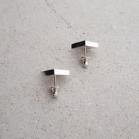 Image 5 of Small New Quarter Studs in Aubergine Purple