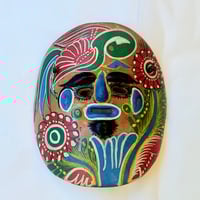 Image 1 of Petit masque mexicain vintage en terre cuite peint à la main – Années 70 - 80
