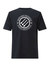 Image 3 of Sometimes Antisocial Always Antifascist antifa 3 arrows T-Shirt
