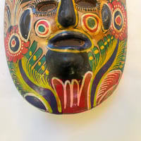 Image 7 of Petit masque mexicain vintage en terre cuite peint à la main – Années 70 - 80 Talavera