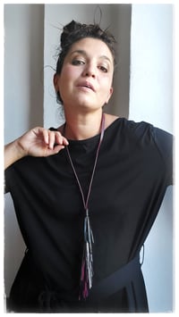 Image 7 of Collana in pelle artigianale SIRENA - NeroBordeaux