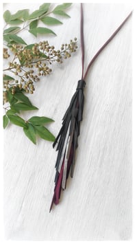 Image 3 of Collana in pelle artigianale SIRENA - NeroBordeaux