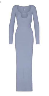 Image 2 of SKIMS- MAXI DRESS RIBBED LONG SLEEVE- BLUE