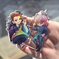 Image 1 of 【 JUJUTSU KAISEN 】Gojo Satoru & Geto Suguru Keychain Accessory (3", Epoxy Covered)