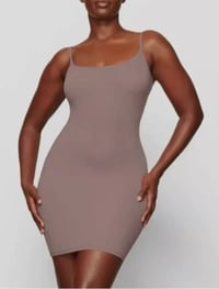 Image 1 of SKIMS- FITS EVERYBODY SLIP DRESS - UMBER