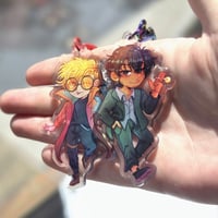 Image 1 of 【 TRIGUN 】Vash & Wolfwood Keychain Accessory (3", Epoxy Covered)
