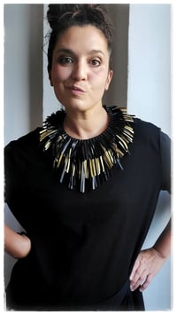 Image 8 of Collana in pelle artigianale ZIEGFELD - NeroOro