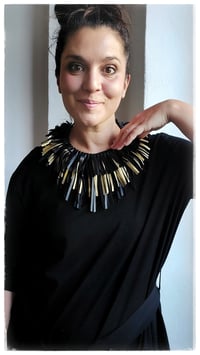 Image 9 of Collana in pelle artigianale ZIEGFELD - NeroOro