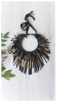 Image 5 of Collana in pelle artigianale ZIEGFELD - NeroOro