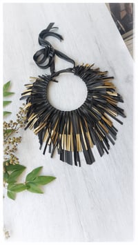 Image 3 of Collana in pelle artigianale ZIEGFELD - NeroOro