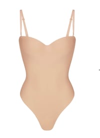 Image 6 of SKIMS- BODY MOLDED UNDERWIRE BODYSUIT THONG- SAND