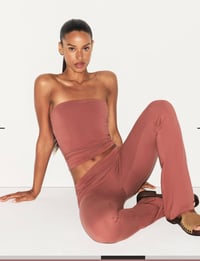 Image 2 of SKIMS- COTTON JERSEY FOLDOVER PANTS - REDWOOD