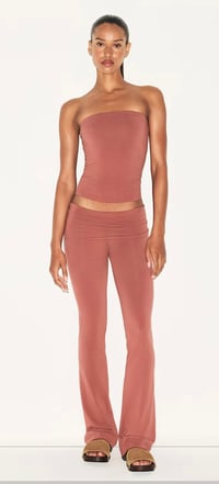 Image 4 of SKIMS- COTTON JERSEY FOLDOVER PANTS - REDWOOD