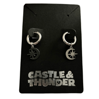 Image 1 of MARY - Moon Huggie Hoops