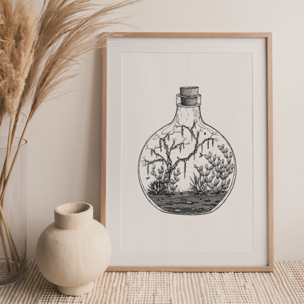 Image of 'Cactus' Tiny World Bottles - Fine-art print